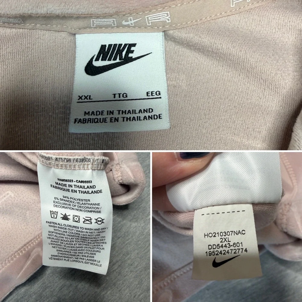 Nike Air Velour 2 Piece Set Pink Quarter Zip Crop Top XXL & Shorts XL DD5443-601